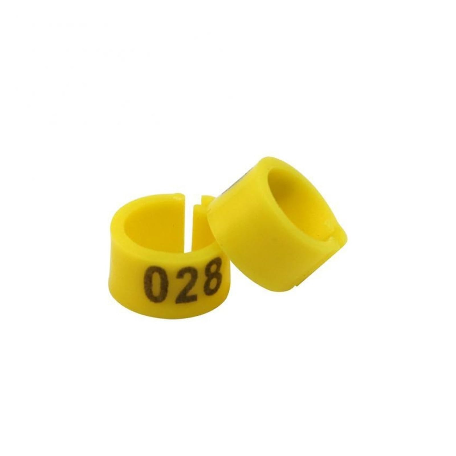 100Pcs Plastic Clip Bird Foot Rings,Compatible Pigeon Quail Farm Bird Identification Accessories(Yellow with word) — image 1