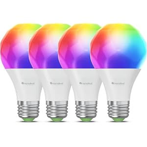 Nanoleaf Matter Essentials WLAN Glühbirnen E27, 4 smarte RGBW LED Lampen – 16 Mio. Farben, individuelle Zeitpläne, App- & Sprachsteuerung (kompatibel mit Alexa, Apple & Google Home), Deko & Gaming
