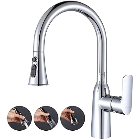 ARCORA Kitchen Faucet Extendible Kitchen Tap 360° Swivel Mixer Tap Single Lever Mixer Tap Sink Mixer Tap Water Crane Single Handel Cover