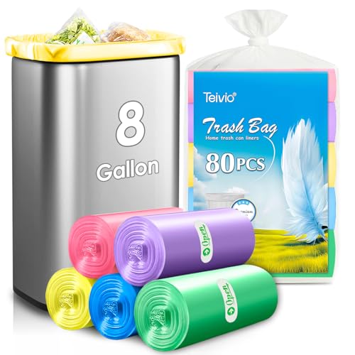 Teivio 8 Gallon Clear Trash Bags