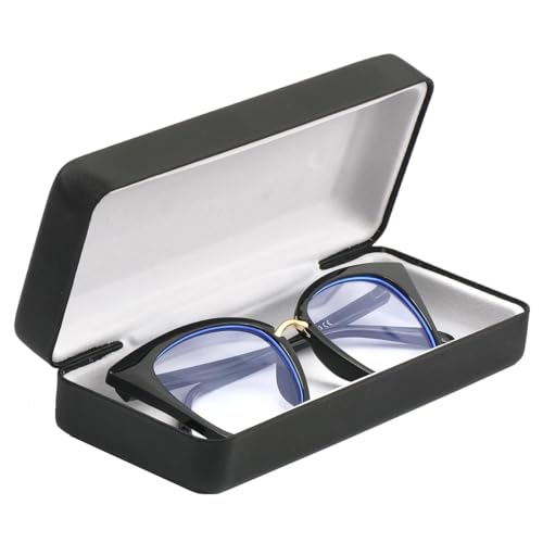 Image of Hard Shell Eyeglasses Case Protective Glasses Case for Men and Women Linen Fabric