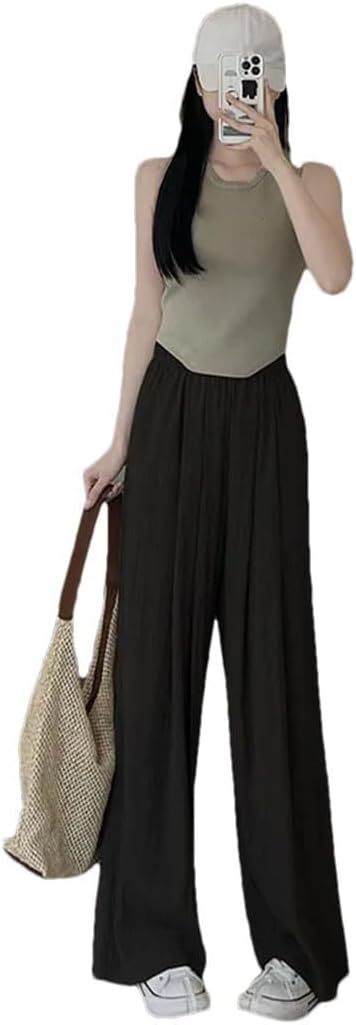 Women with Pockets Basic Vintage High Waist Ankle Trousers
