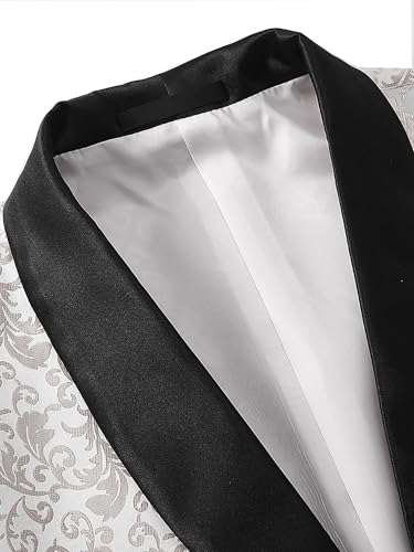 Mens Suit Set 4 Piece Floral Tuxedo for Men Wedding Suit Prom Party Dinner Jacket and Pants Set with Two Bow-Ties3