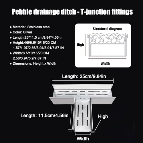 Grille de vidange pour votre douche de jardin ou caniveau de pluie de terrasse en acier inox - 3