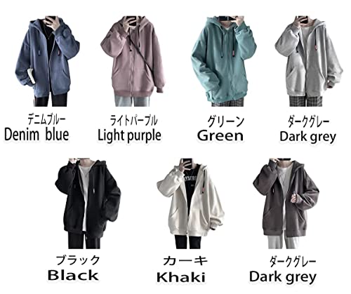 ZONJEE ファスナー付きパーカ、紳士服、秋服、大きいサイズ