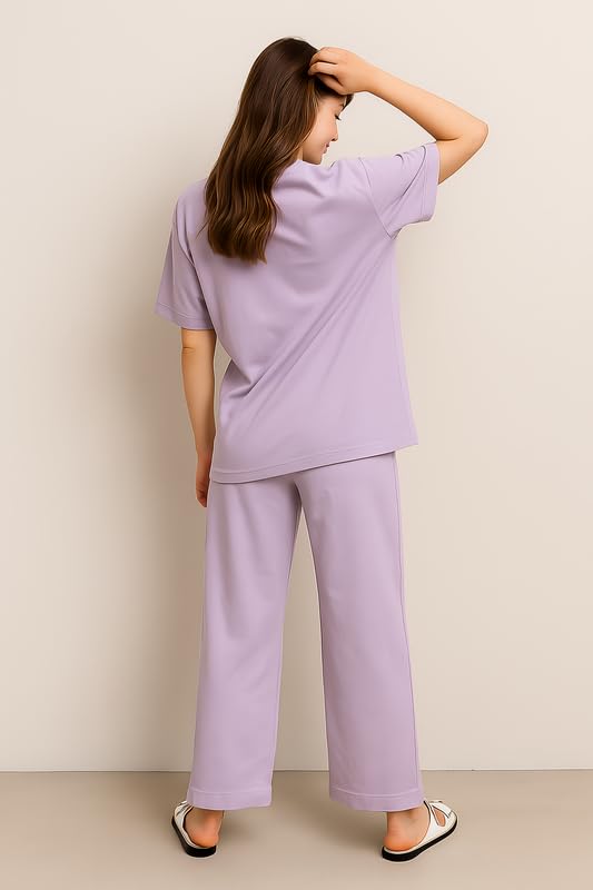 Image of My Swag Womens Cotton Night Suit | T-Shirt and Lower | Summer and Winter Sleepwear