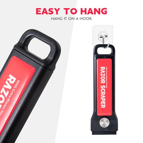 FOSHIO 2 Stück Plastik Schaber Kunststoff Schaber mit 100 Kunststoff klingen, Plastikschaber für klebereste entferner, klebstoffentferner, kunstoffschaber klebereste entferner