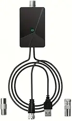 Amplificador de sinal de antena de TV HDTV com baixo ruído, fonte de alimentação USB, adequado para Smart TV e TV a cabo, uso interno, tensão de funcionamento de 5 V, sem necessidade de bateria