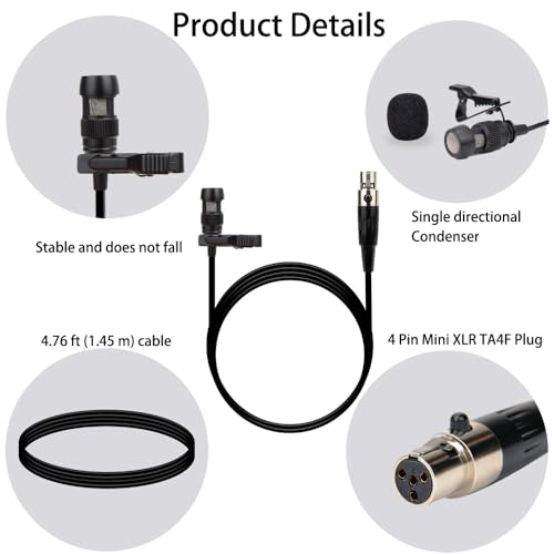 Microphone cravate cardioïde pour émetteur Shure pour capter une voix nette