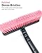 SEAAES 33 Inch Snow Brush and Ice Scraper for Car Windshield, Extendable Snow Scraper and Brush with Foam Grip for Truck SUV Vehicle Window - Pink