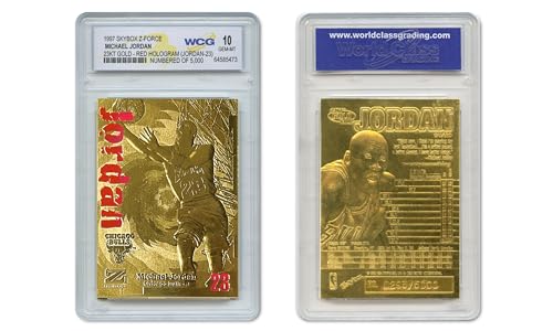 1997 Michael Jordan Fleer Z-Force 23KT Gold Card RED Hologram LTD 5,000 - Graded GEM-Mint 10