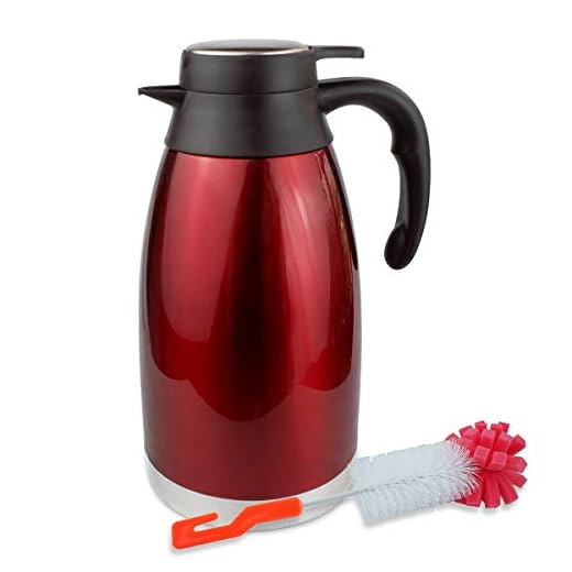 68oz Thermal Coffee carafe for keeping hot and cold-12 Hours Heat Retention/ Stainless Steel Double Vacuum Flask thermos and Hot Beverage Dispenser by Zomsta , Red