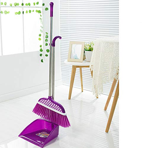 LACMY Stainless steel broom set combination thick plastic broom soft hair home sweeping mantle
