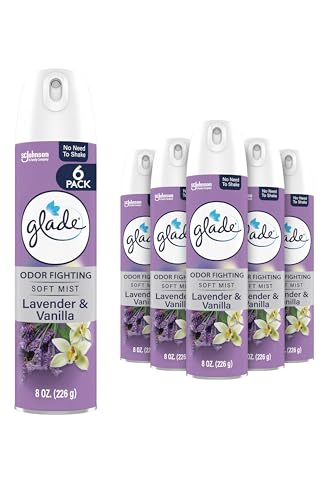 Glade Air Freshener Room Spray, Lavender & Vanilla Scent, Odor Fighting to Deliver Long Lasting Freshness, 8 Oz, 6 Count