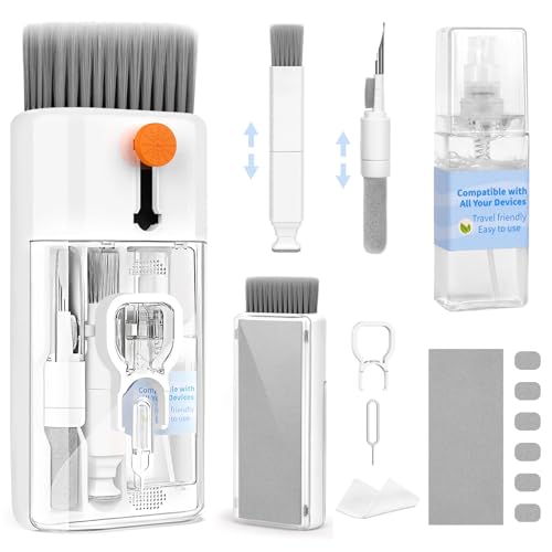 Kit di pulizia per tastiera e computer portatile, 12 in 1, con sp...