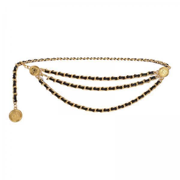 merishopp 3xWaist Chain Belt Multilayer Trendy Fashion Charms for Dresses Gift Girl Black-picture-46