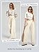 EVALESS Womens Wide Leg Pants High Waisted Work Casual Waffle Knit Palazzo Pants 2026 Flowy Office Business Dress Trousers Trendy Fashion Baggy Slacks with Lining Beige Medium