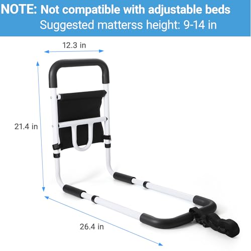 Image of WeHwupe Bed Rails for Elderly Adults Safety with Bedside Storage Pocket