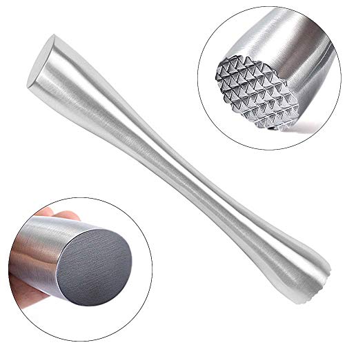 Stainless Steel Cocktail Muddler 8" Professional Old Fashioned & Mojitos Drink Muddler Ideal
