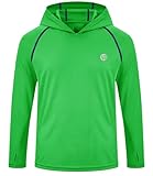 Youth Boys Girls Hiking Camping Shirts SPF50+ Sun Protection Shirts Rash Guard Long Sleeve Hoodies for Golf Swimming Fruit Green
