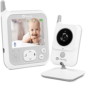 LIONELO Babyline 7.1 babyfoon, scherm 3,2, tweekanaals communicatie, nachtmodus, 8 slaapliedjes, alarm, meldingssysteem energiebesparingssysteem, VOX, tot 24 uur, temperatuursensor, bereik tot 260 m