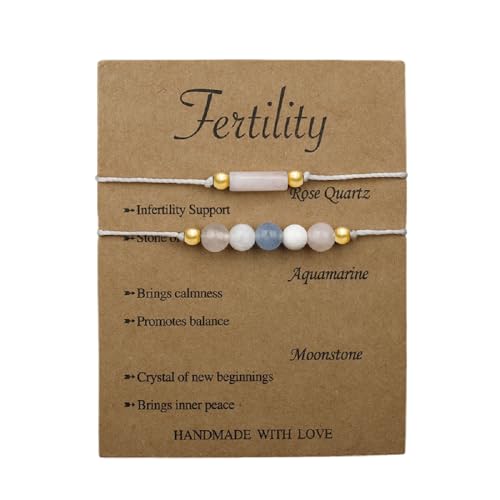 Kysin Chiys Crystal Healing Colorful Stones Bracelets Spiritual Amethyst Anxiety Empath Protection Bracelet Jewelry Gifts for Women Men - Fertility