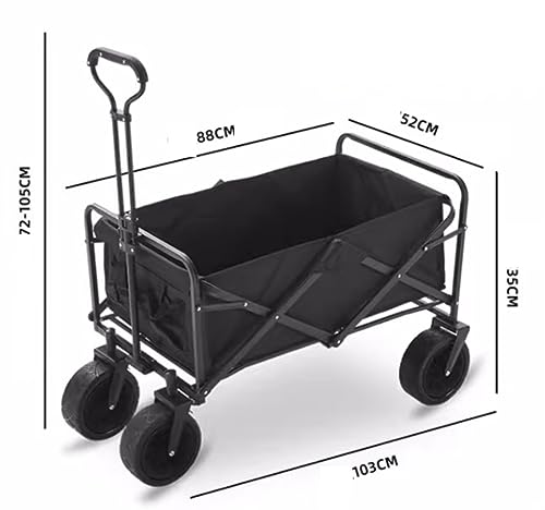 EPOTRDCV Klappwagen Bollerwagen Strandwagen Outdoor Klappbarer Allzweckwagen Offroad Klappwagen Gartentransportwagen Handwagen Für Alle Oberflächen Gartenwagen – Bild 3