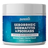PURESKIN Seborrheic Dermatitis Face Cream: Psoriasis Scalp Treatment Moisturizer for Flaky & Red Sensitive Skin