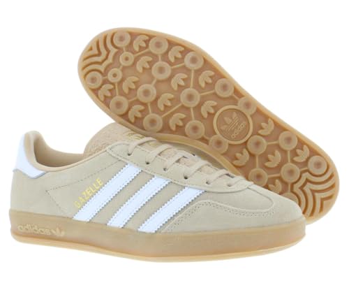 Image of adidas Gazelle Indoor Womens Shoes Size 9.5, Color: Magic Beige /Footwear White /Gum 3-Brown