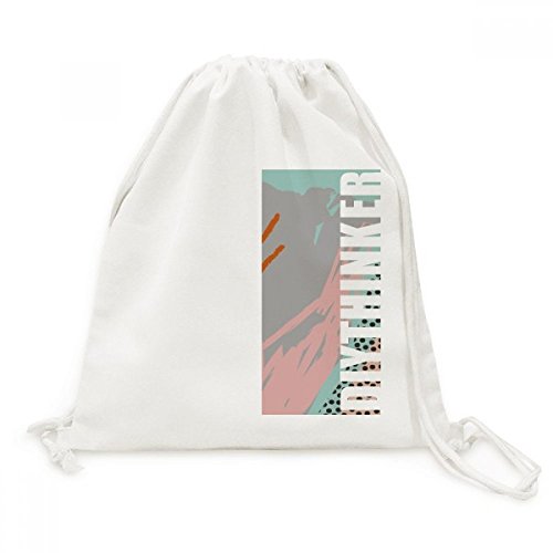 Sac en toile de voyage artistique à cordon style épuré motif végétal