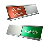 NapTags 8' x 2' Slider Desktop Sign, Do Not Disturb/Available (Silver)