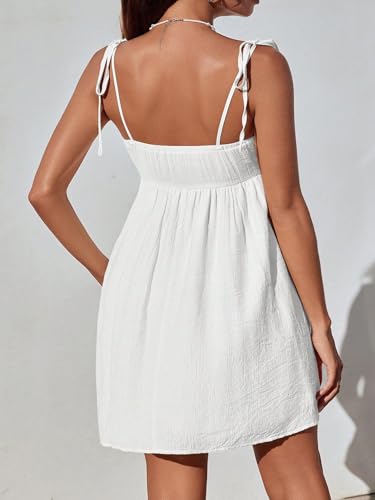 Narecte Casual Summer Dresses for Women 2025 Flowy Sun Dress Mini Slip Dress Cute Spaghetti Strap Dress4