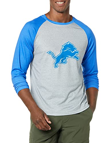 Detroit Lions NFL Mens Gray Big Logo Raglan - XXL