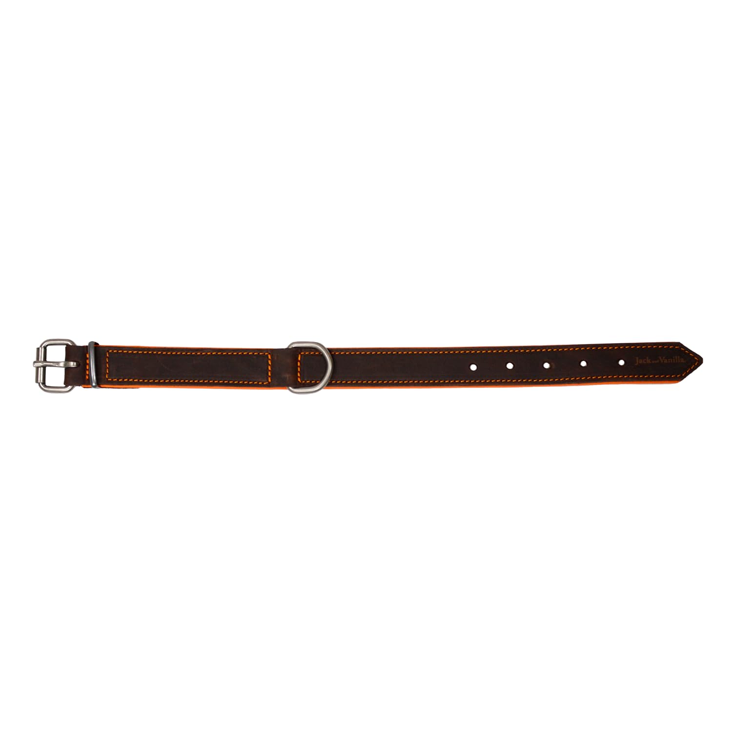Collier en cuir réglable Modena Jack and Vanilla largeur 25mm brun XS