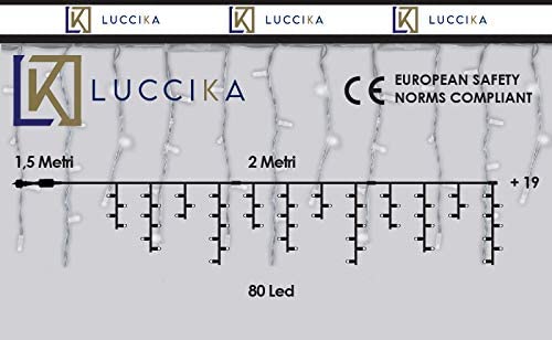 LUCCIKA LED Stalaktiten-Wasserfall-Lichterkette | 3 Meter Mit 120 LEDs | IP44 Wasserdicht | Rosa Mit Weißem Blitz | Erweiterbar Für Innen & Außen