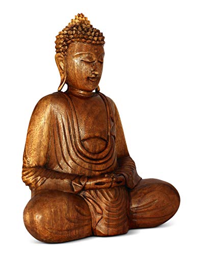 Estatua Buda de Madera G6 Collection 12 pulgadas miniatura 5