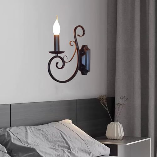Lampe de lit à molette avec éclairage chaud 3000k effet bougie rétro