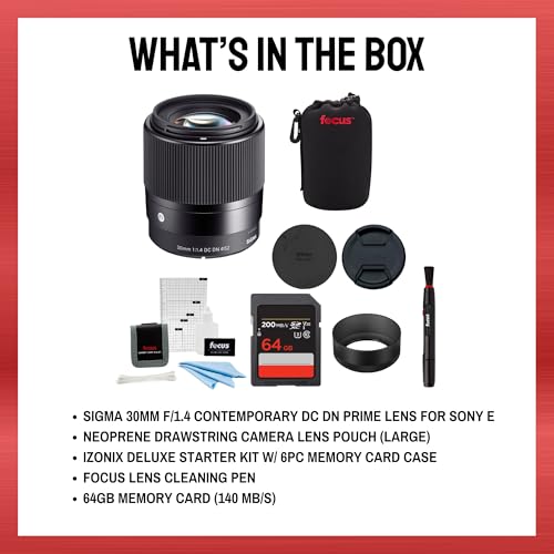Sigma 30mm f/1.4 DC DN Contemporary Prime Lens for Sony