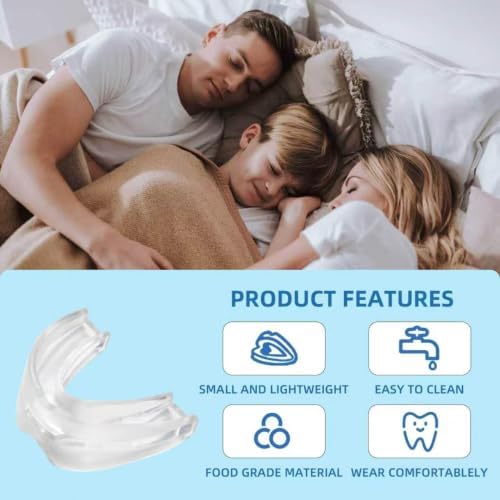 Anti Snore Mouthpiece - Adjustable Mouth Guard for Snoring, Reusable Nighttime Snoring Aid for Adults Men & Women(Clear) - 2