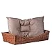 e-wicker24 Alles aus Weide Hundekorb aus Weide für Hund und Katze Hundebett Katzenbett mit Kissen Tierkorb geflochten Katzenkorb rechteckig Liegestuhl 80x50 H10/18