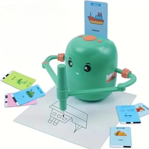 Image of DRUMSTONE {Exclusive 5+5 Years Warranty } Interactive Kids Drawing Robot Toy | Educational Learning Assistant with Flash Cards, Step-by-Step Drawing, Fun Creativity Booster for Boys & Girls