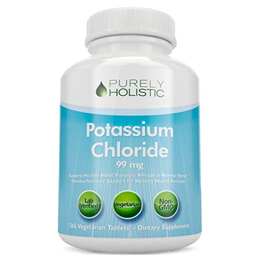 Potassium Supplement 365 Tablets 1 Year Supply - Potassium Chloride 99mg Tablets - Supports Healthy Blood Pressure & Muscle Function - Vegetarian and Non GMO