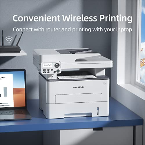 Pantum M7102Dw Monochrome Wireless All-In-One Adf Multifunction Laser Printer, Auto Duplex, Copy＆Scan(W5G63B) With Tl-410H #TOP3