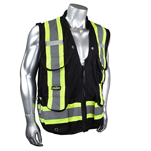 SV030X-1 Heavy Duty 10-Pocket Cruiser Vest with Back Pouch X-Back - Black - Size 2XL