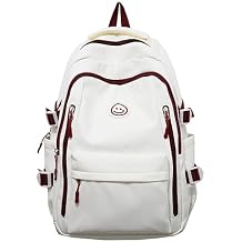 Kawaii Backpack with Cute Accessories Travel Backpacks Lightweight Casual Daypack Waterproof Laptop Women Men Red