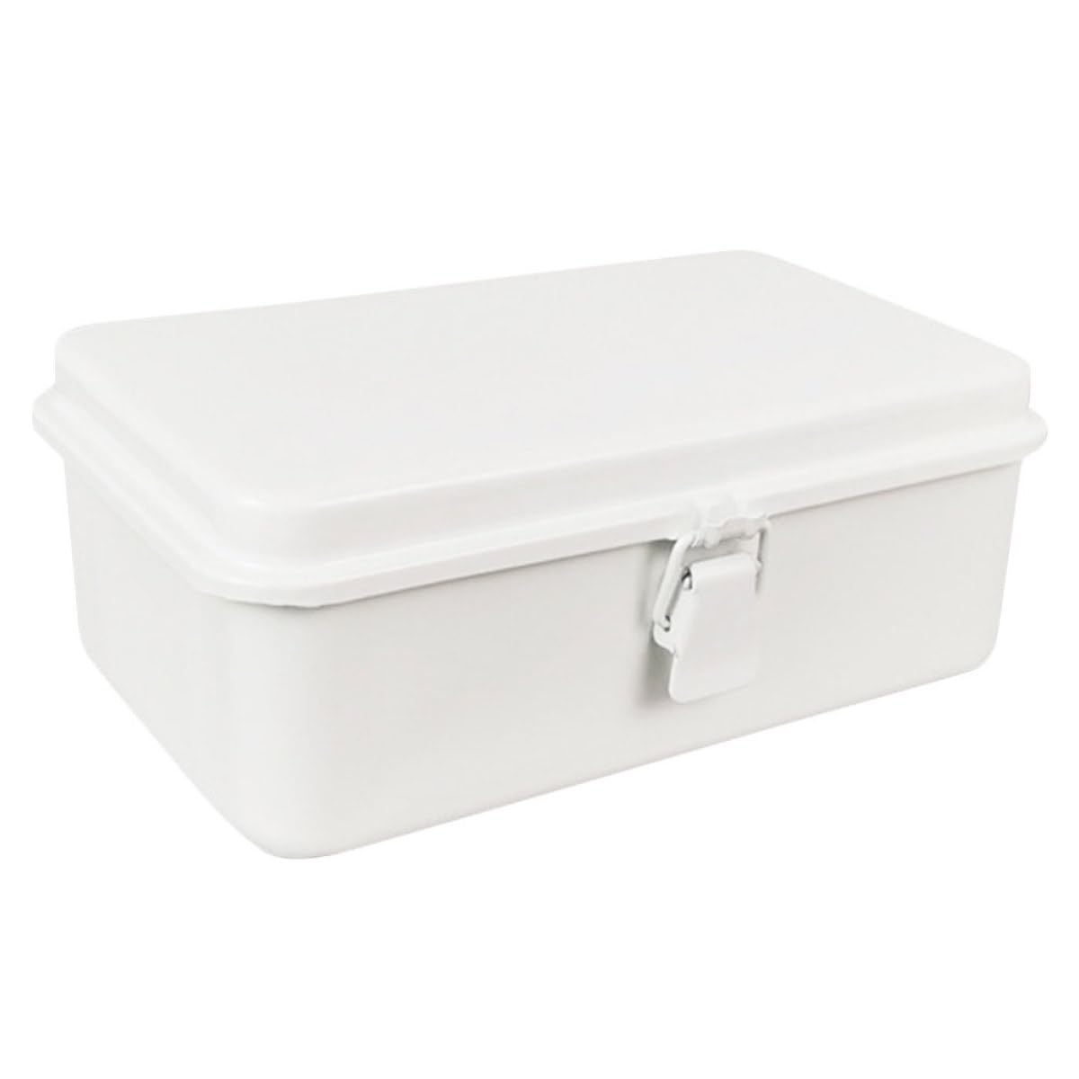 Boîte à outils métal blanche pour sécuriser et trier vos accessoires de bureau