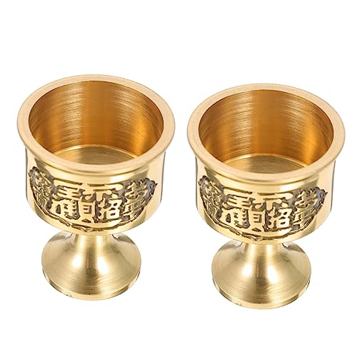 CONGARTENO 2pezzi Tazza Buddista in Rame Per Offerte Contenitore Buddha Accessorio Per Pratica Spirituale Materiale e
