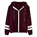 Produktbild MRULIC Damen Kapuzenjacke Wintermantel Streetwear Regenjacken Kapuzenpullover Hoodies Damen Mädchen Langarm Patchwork Dünne Mit Reißverschluss Taschen Sport Mantel RI-025