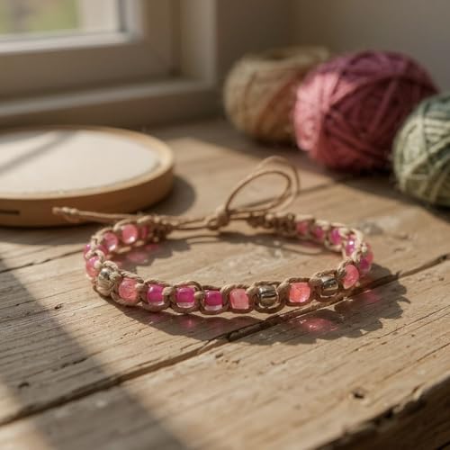 Image of BlueRica Hemp Anklet with Glass Beads