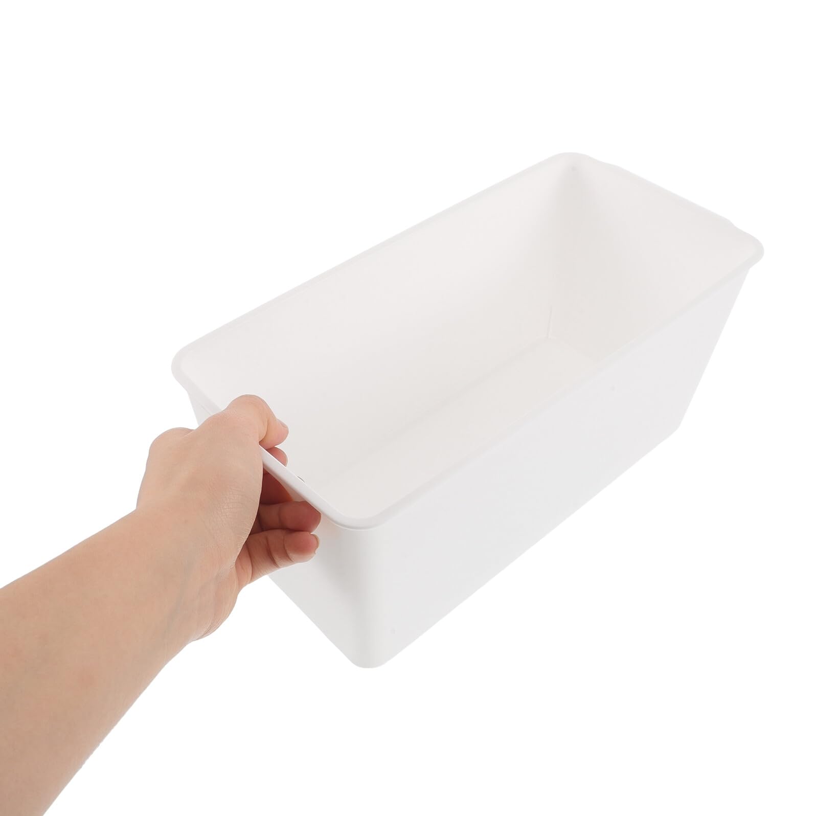 6 Pezzi Organizer Plastica per Cucina e Ufficio, Contenitore Impilabile Bianco con Manico, Design Compatto e Struttura Stabile per Spazio Ordinato